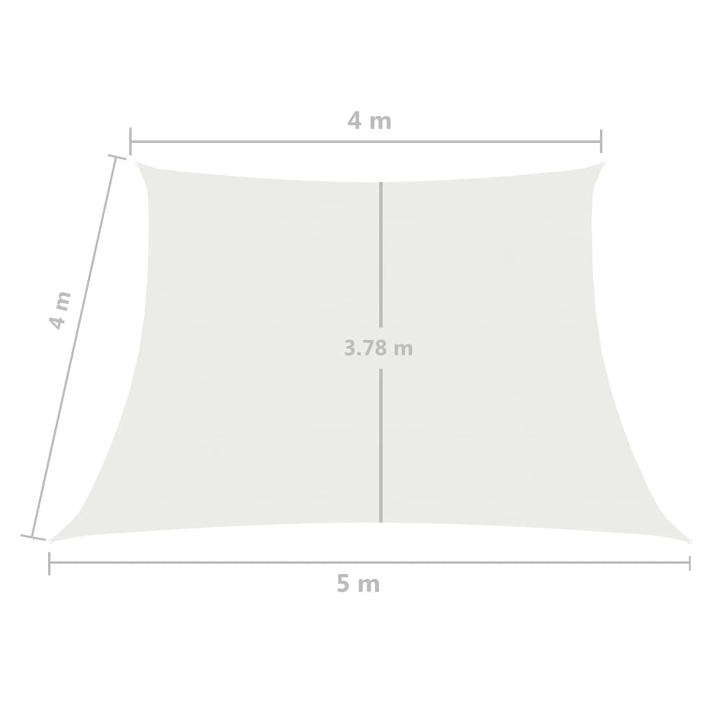vidaXL Aurinkopurje 160 g/m² valkoinen 4/5x4 m HDPE