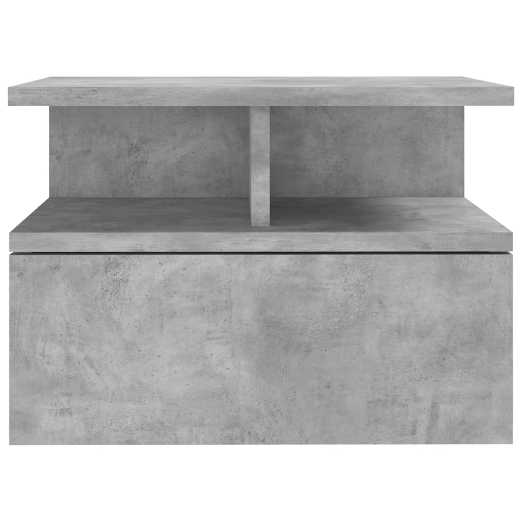 vidaXL Kelluvat yöpöydät 2 kpl betoninharmaa 40x31x27 cm tekninen puu