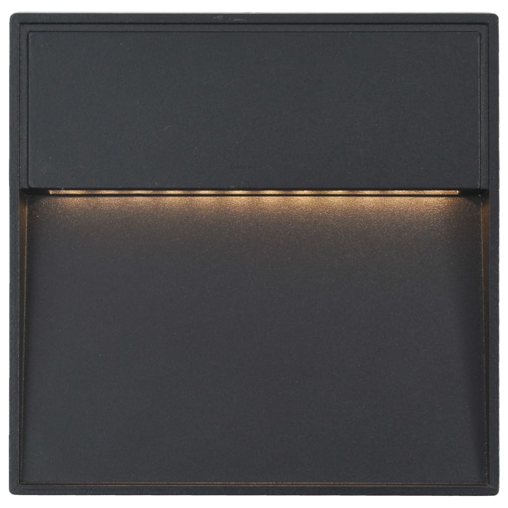 vidaXL LED-seinävalaisimet ulkotiloihin 2 kpl 3 W musta neliö