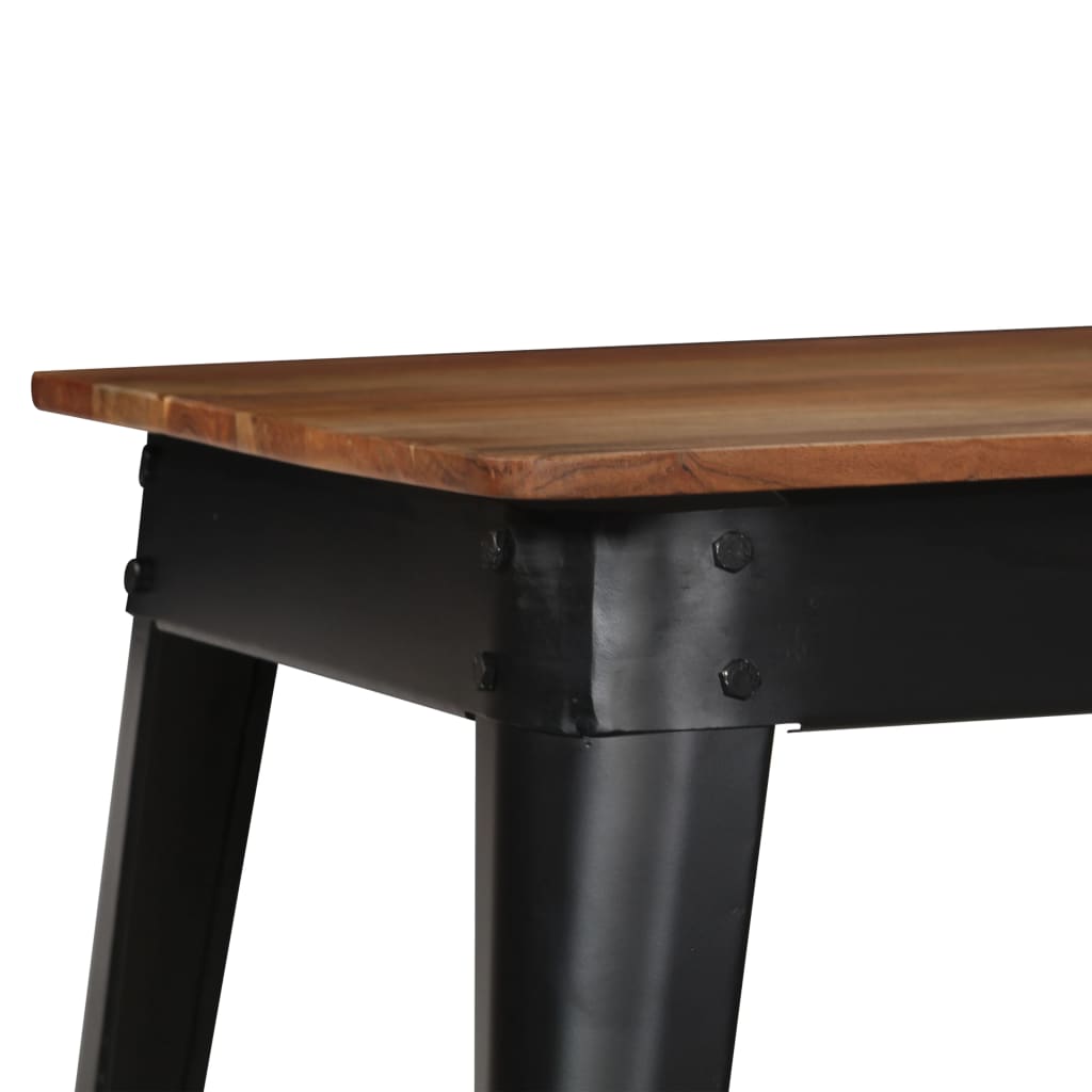 vidaXL Ruokapöytä kiinteä akaasiapuu ja teräs 120x60x76 cm
