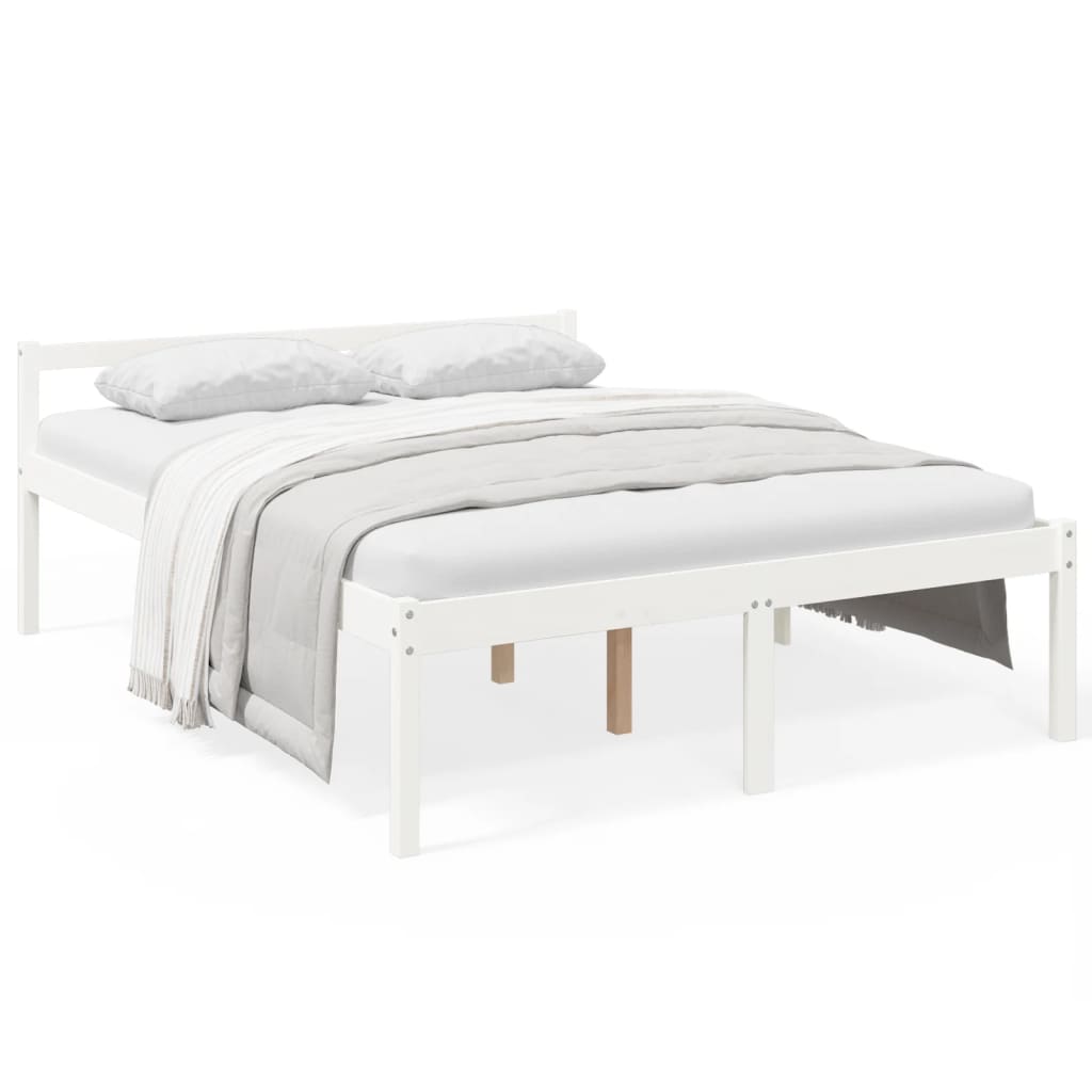 vidaXL Vanhusten sänky valkoinen 160x200 cm täysi mänty