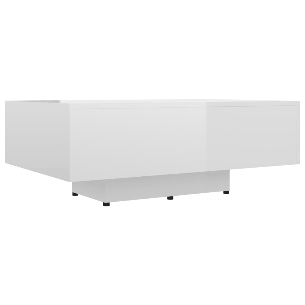 vidaXL Sohvapöytä korkeakiilto valkoinen 85x55x31 cm lastulevy