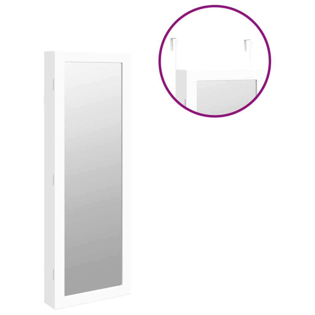 vidaXL Peilikorukaappi LED-valoilla seinälle asennettava valkoinen