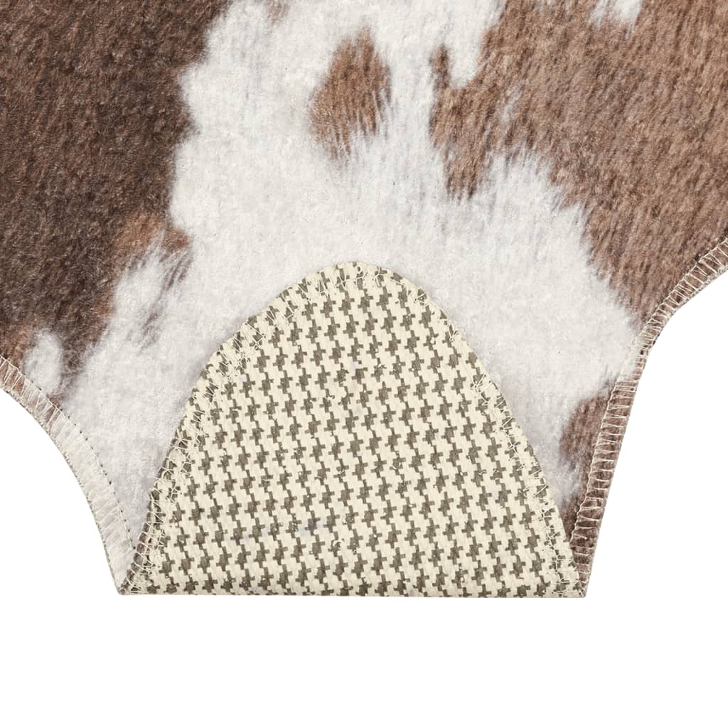vidaXL Matto ruskeavalkoinen 120x170 cm pestävä lehmäkuvio liukumaton