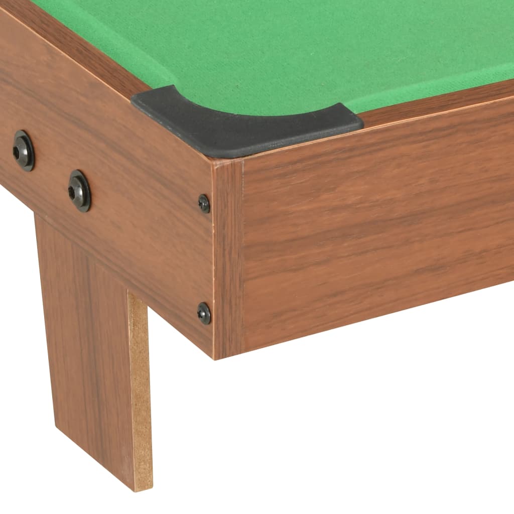 vidaXL 1-metrin mini-biljardipöytä 92x52x19 cm ruskea ja vihreä