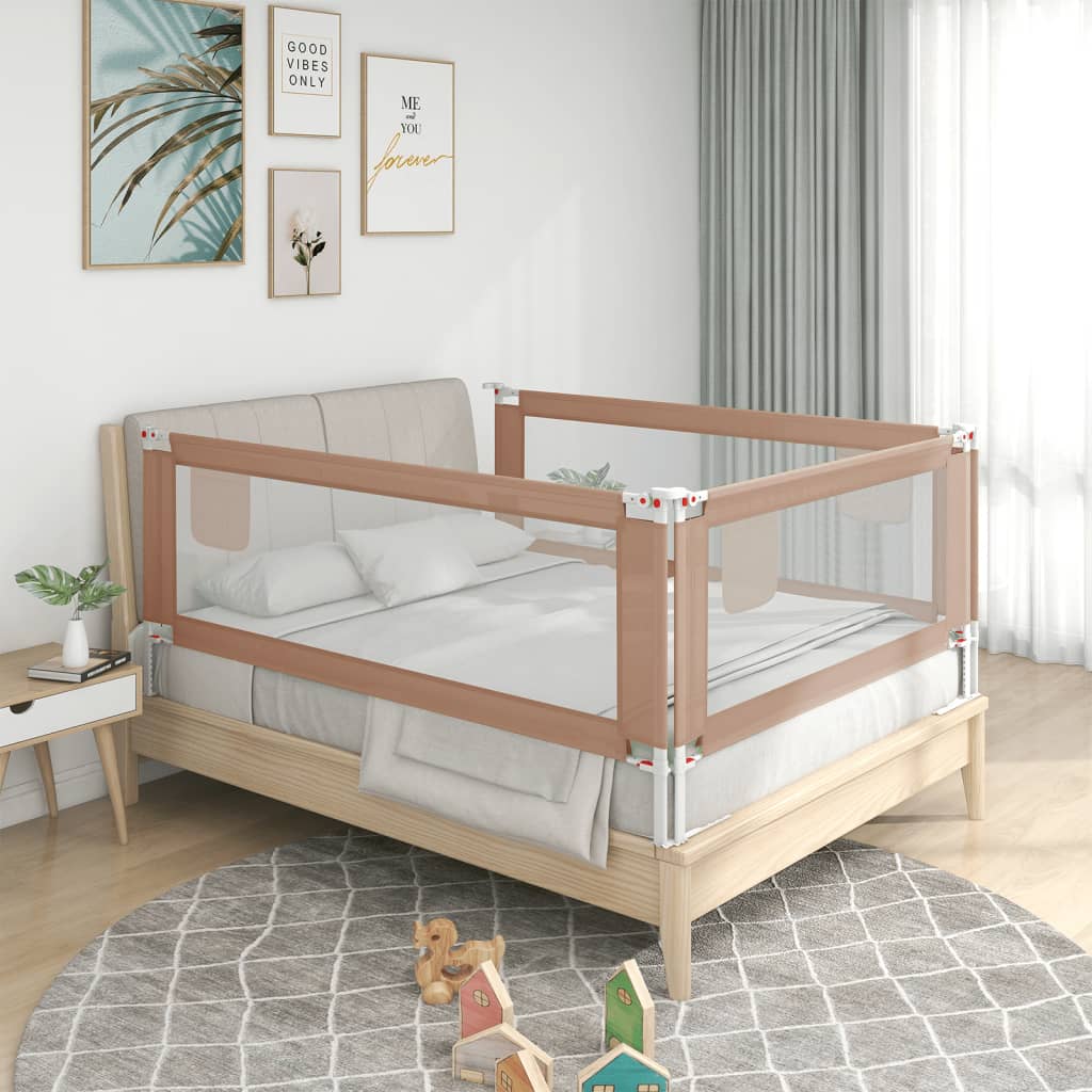 vidaXL Turvalaita sänkyyn harmaanruskea 190x25 cm kangas