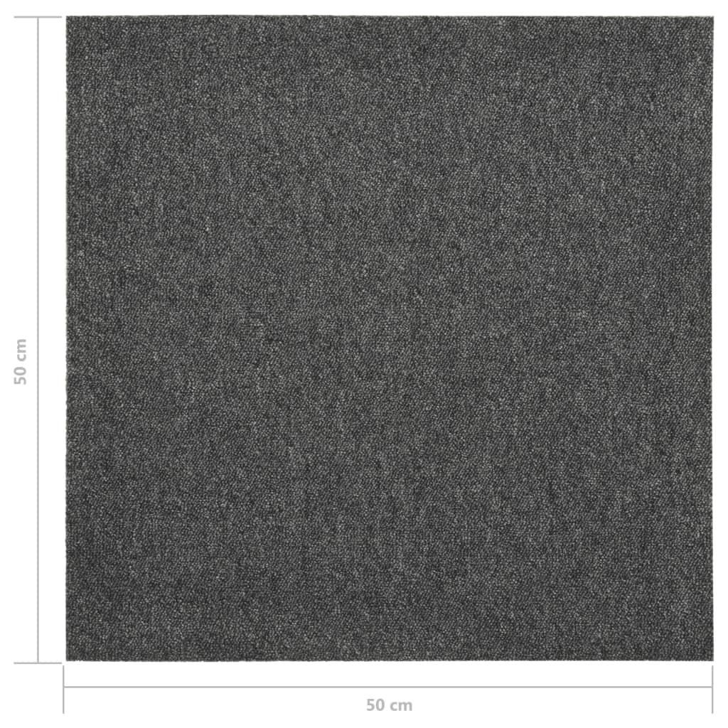 vidaXL Tekstiililaatta 20 kpl 5 m² 50x50 cm antrasiitti