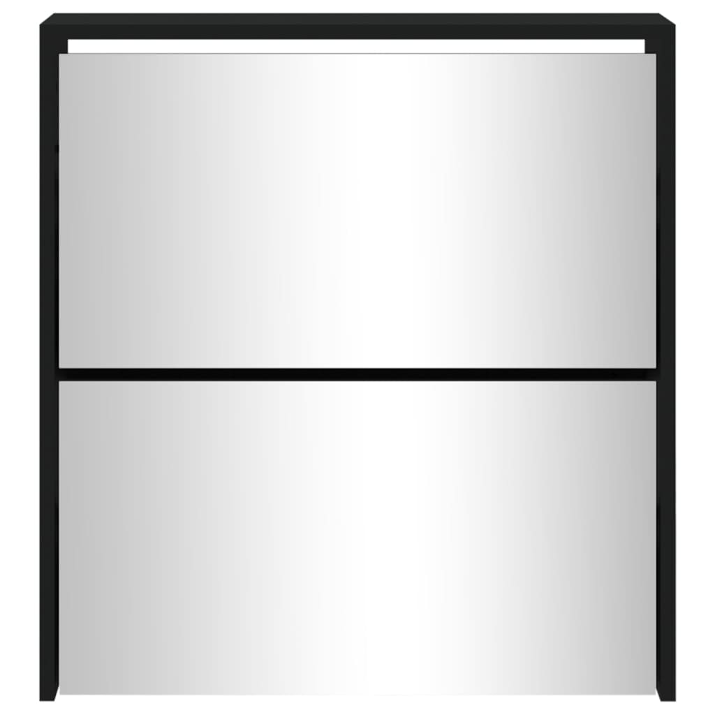 vidaXL Kenkäkaappi peilillä 2-kerroksinen musta 63x17x67 cm