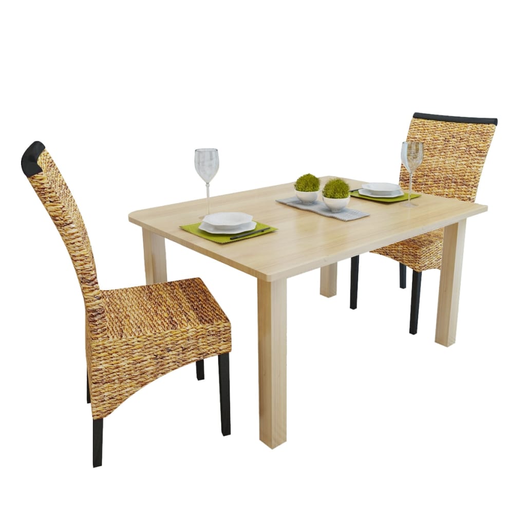 vidaXL Ruokapöydän tuolit 2 kpl manilla ja täysi mangopuu
