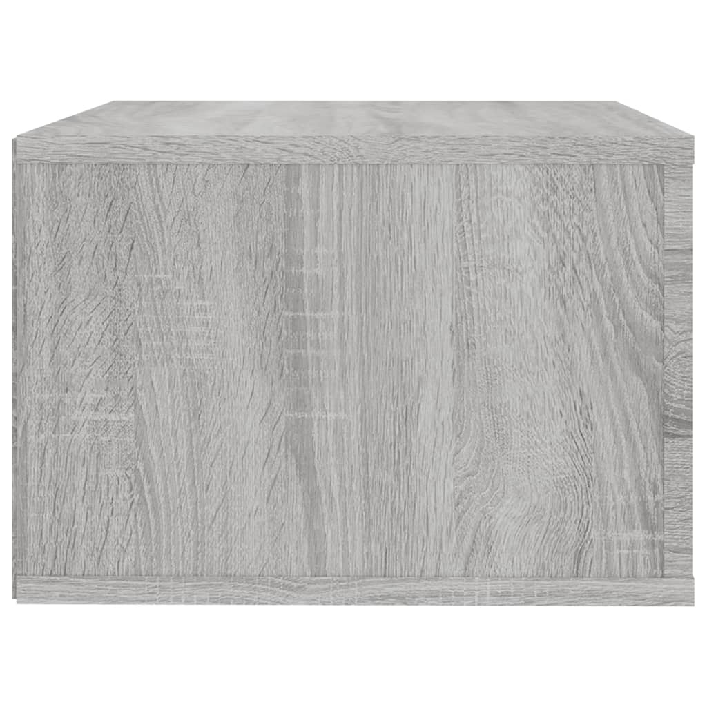 vidaXL Seinäkiinnitettävä yöpöytä harmaa Sonoma 50x36x25 cm
