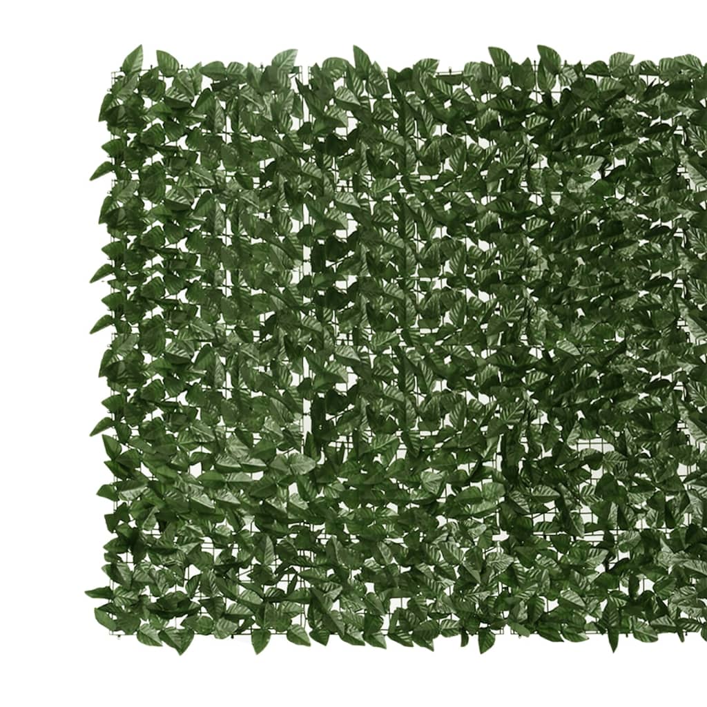 vidaXL Parvekkeen suoja tummanvihreillä lehdillä 600x150 cm