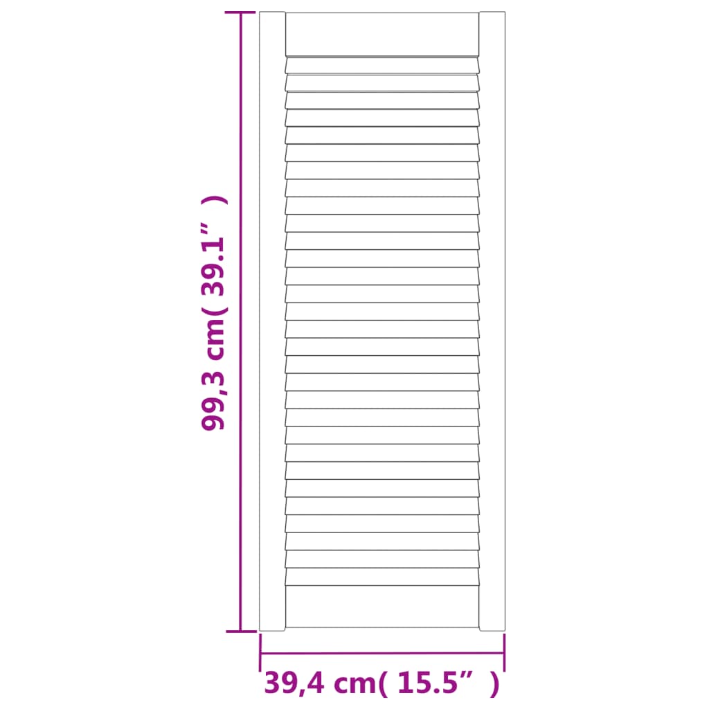 vidaXL Kaapin ovet sälemuotoilu 4 kpl valk. 99,3x39,4 cm täysi mänty