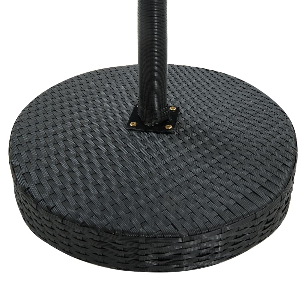 vidaXL Puutarhapöytä musta 60,5x106 cm polyrottinki