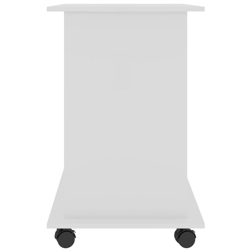 vidaXL Tietokonepöytä korkeakiilto valkoinen 80x50x75 cm lastulevy