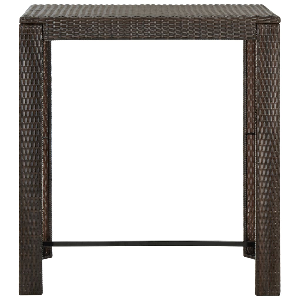 vidaXL Puutarhan baaripöytä ruskea 100x60,5x110,5 cm polyrottinki