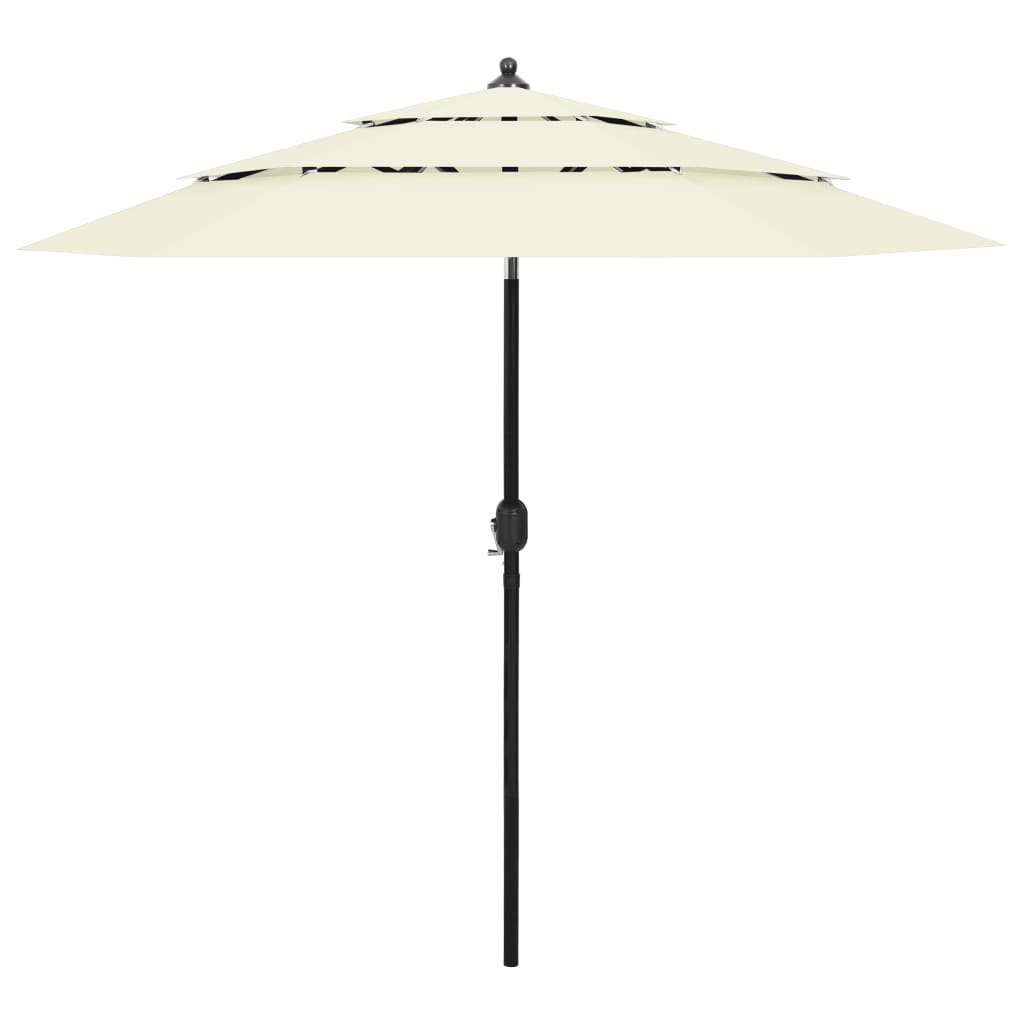 vidaXL 3-tasoinen aurinkovarjo alumiinitanko hiekka 2,5 m