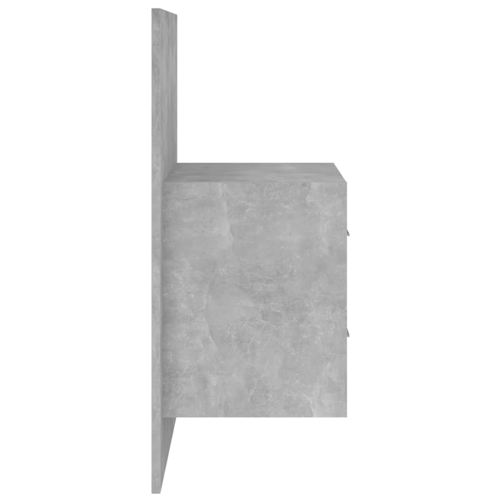 vidaXL Seinäkiinnitettävä yöpöytä betoninharmaa