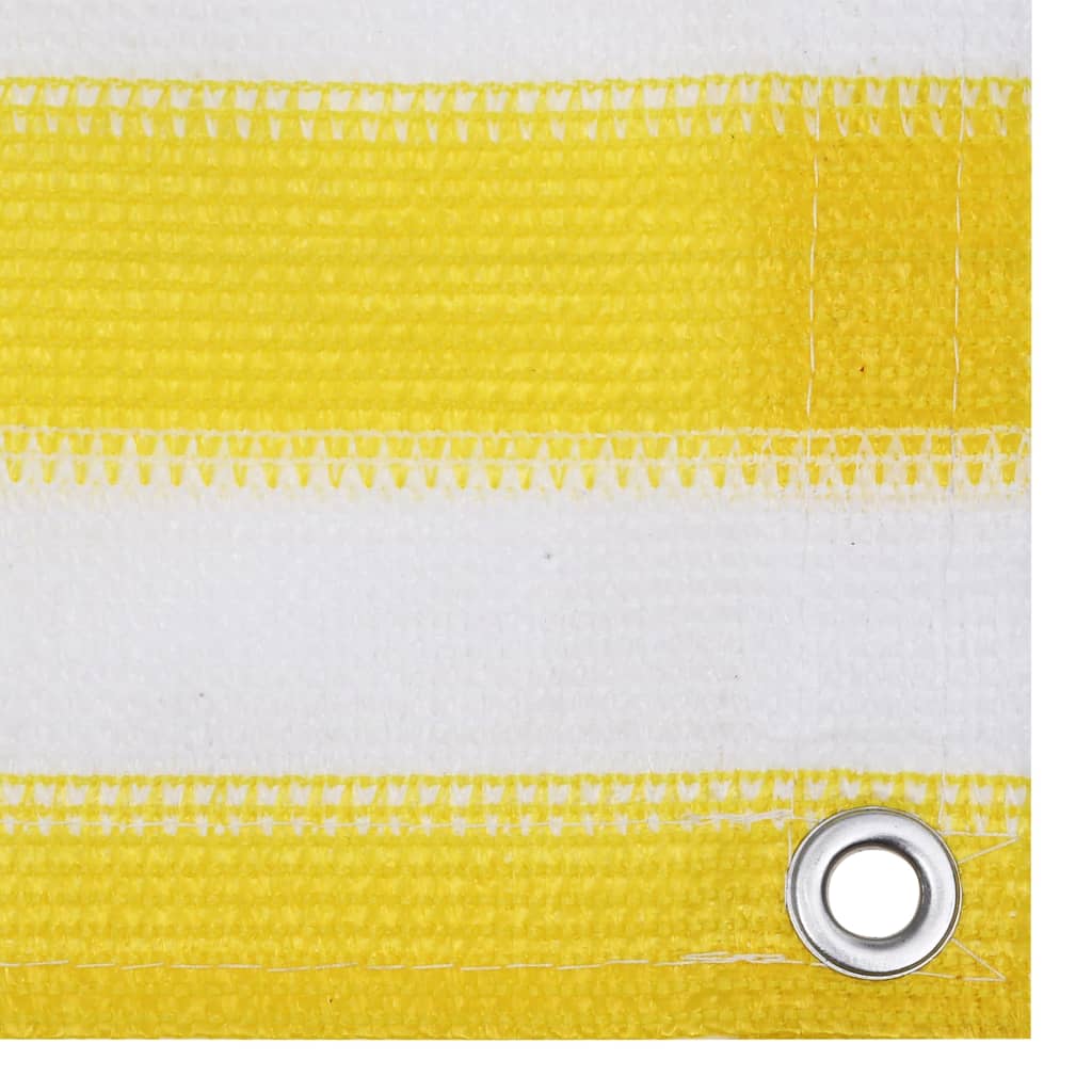 vidaXL Parvekkeen suoja keltainen ja valkoinen 75x300 cm HDPE
