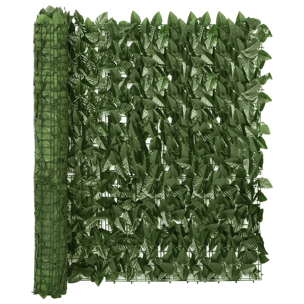 vidaXL Parvekkeen suoja tummanvihreillä lehdillä 200x100 cm