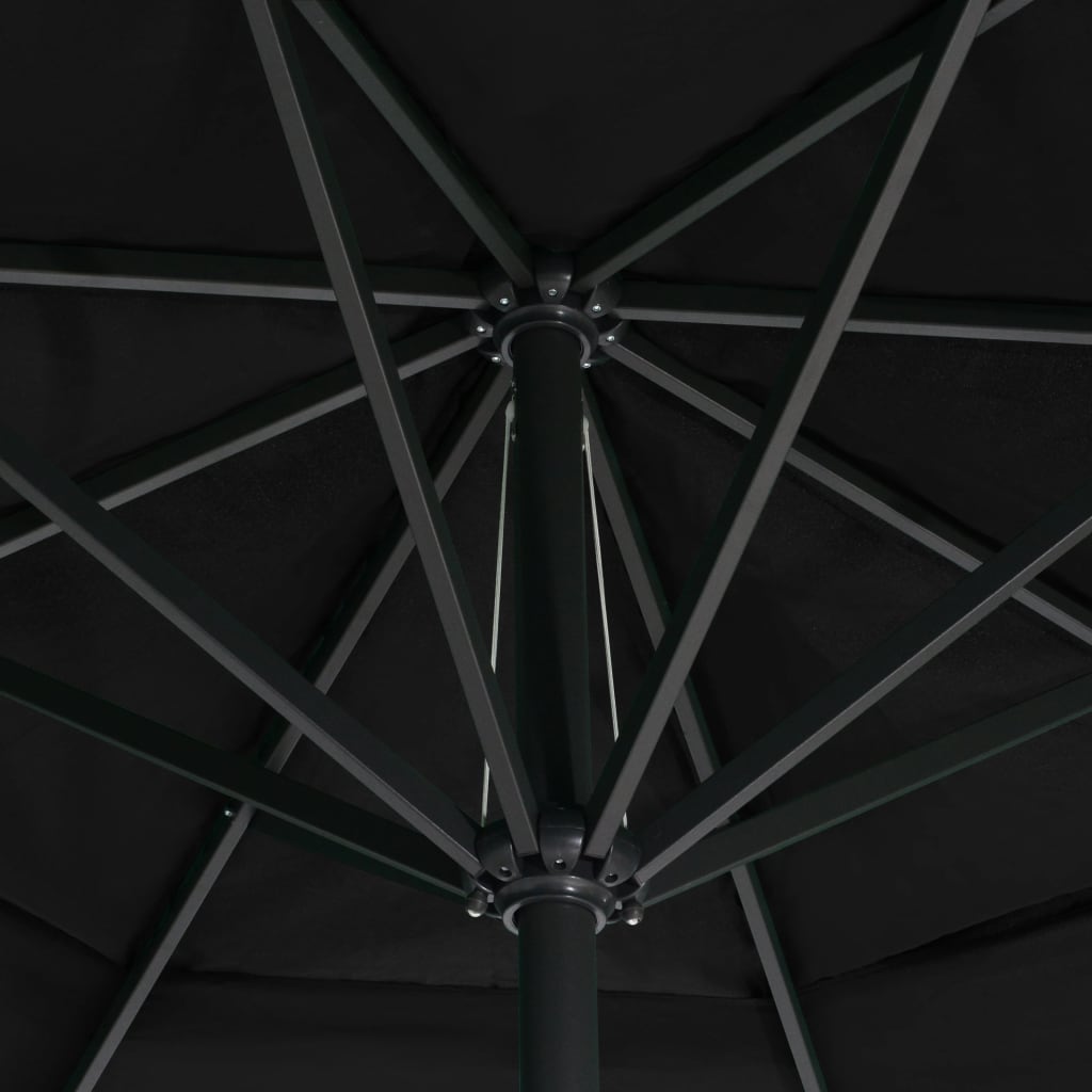 vidaXL Aurinkovarjo alumiinitanko 600 cm musta