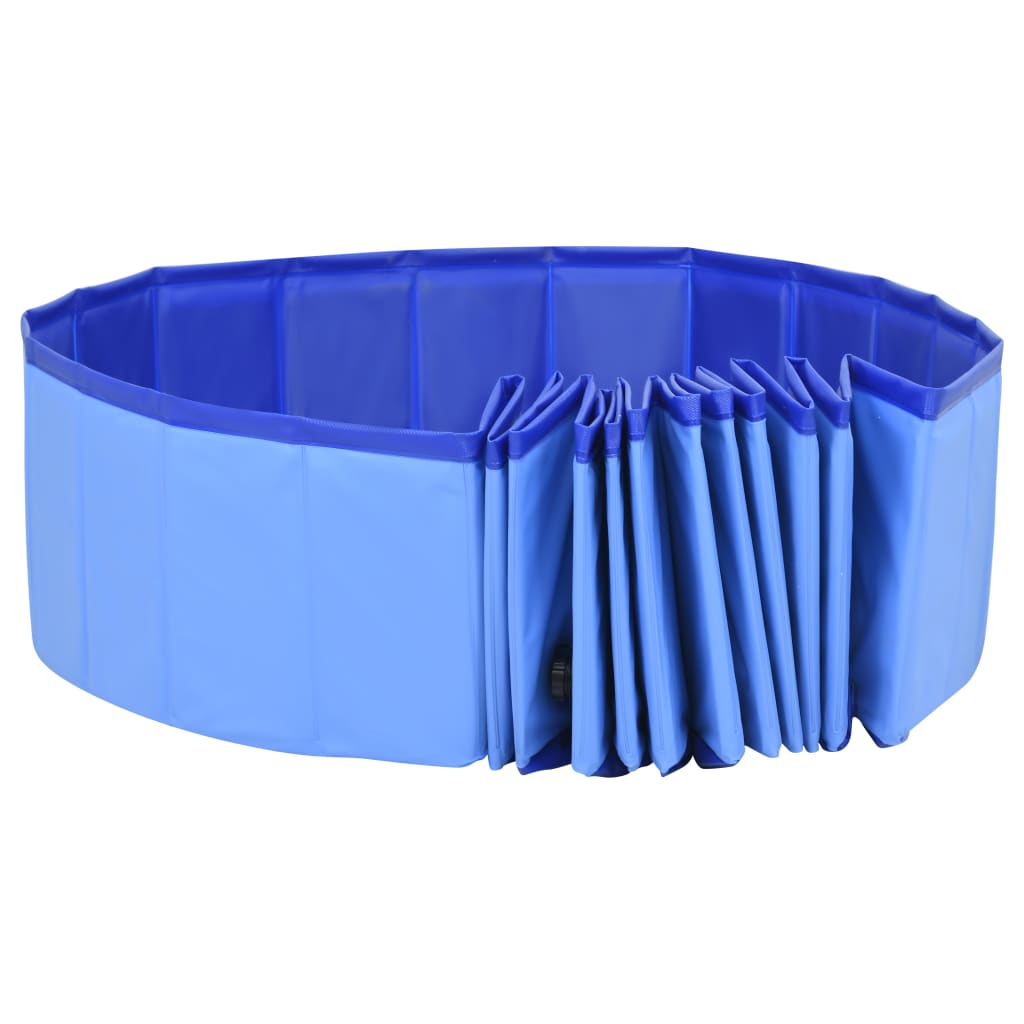 vidaXL Kokoontaitettava koiran uima-allas sininen 300x40 cm PVC