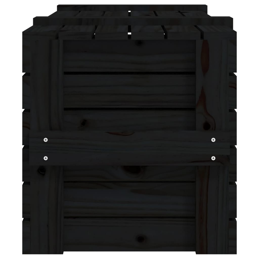 vidaXL Säilytyslaatikko musta 91x40,5x42 cm täysi mänty