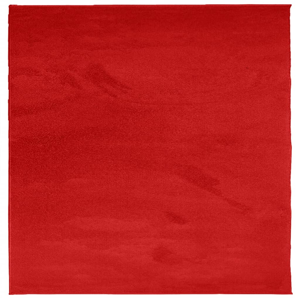 vidaXL Matto OVIEDO lyhytnukkainen punainen 200x200 cm
