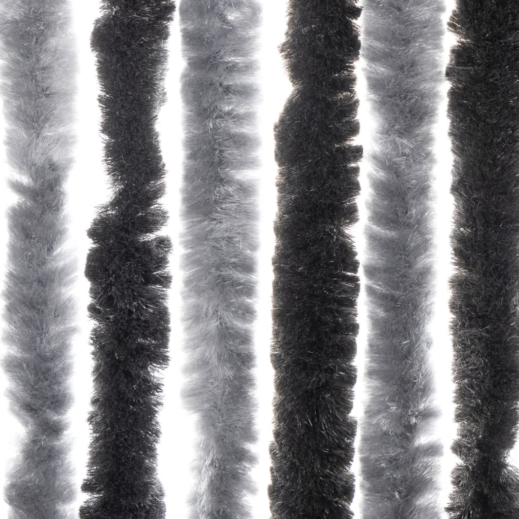 vidaXL Hyönteisverho harmaa ja musta 90x200 cm chenille