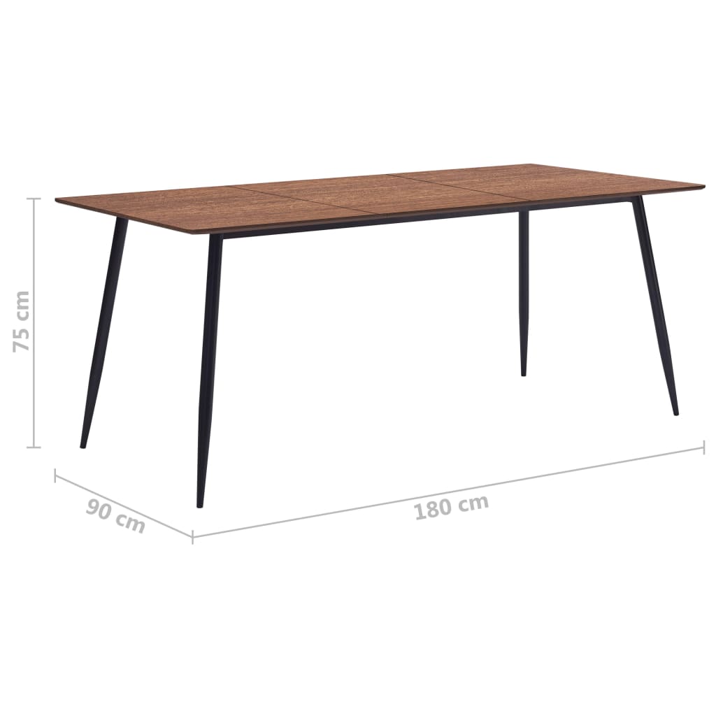 vidaXL Ruokapöytä ruskea 180x90x75 cm MDF