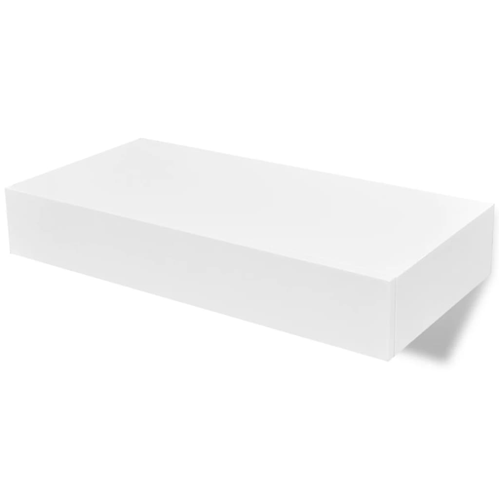 vidaXL Seinähyllyt laatikoilla 2 kpl piilokiinnitys valkoinen 48 cm