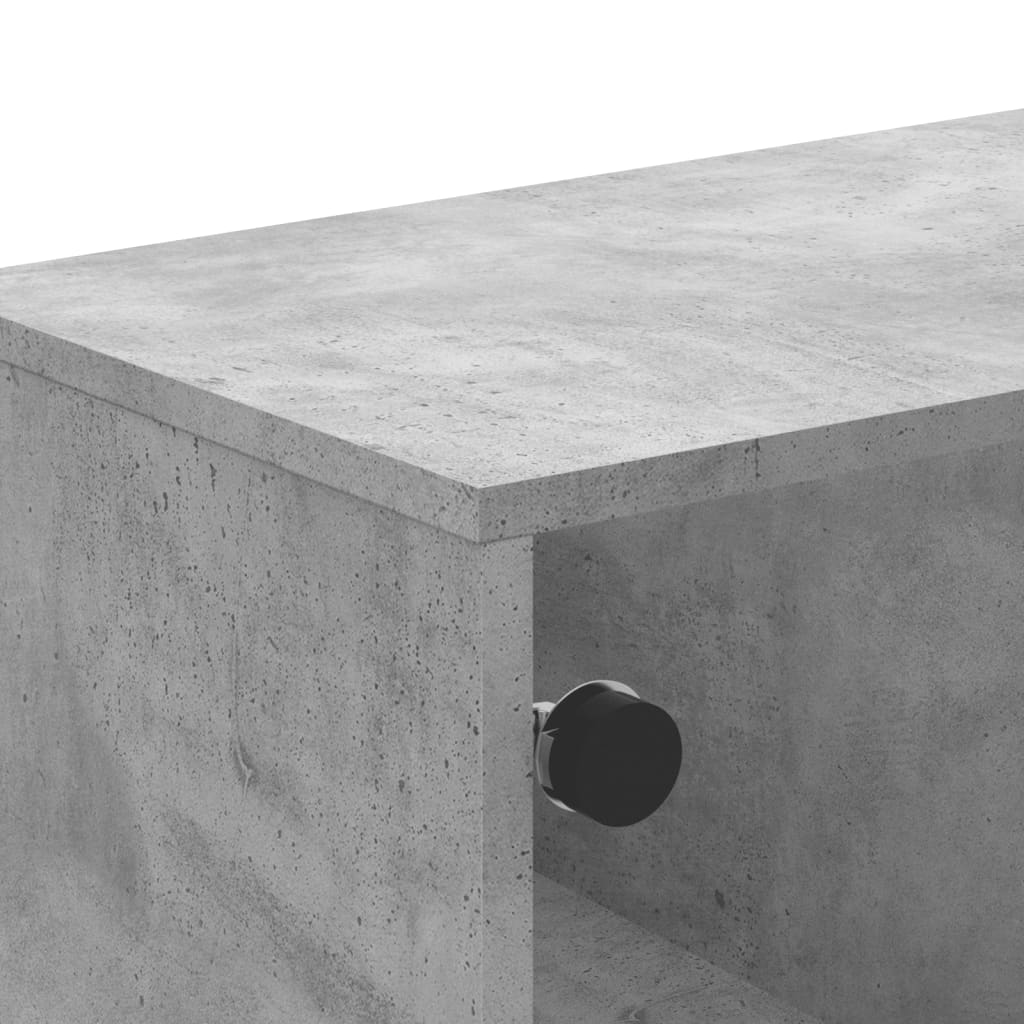 vidaXL TV-taso lasiovilla betoninharmaa 102x37x50 cm