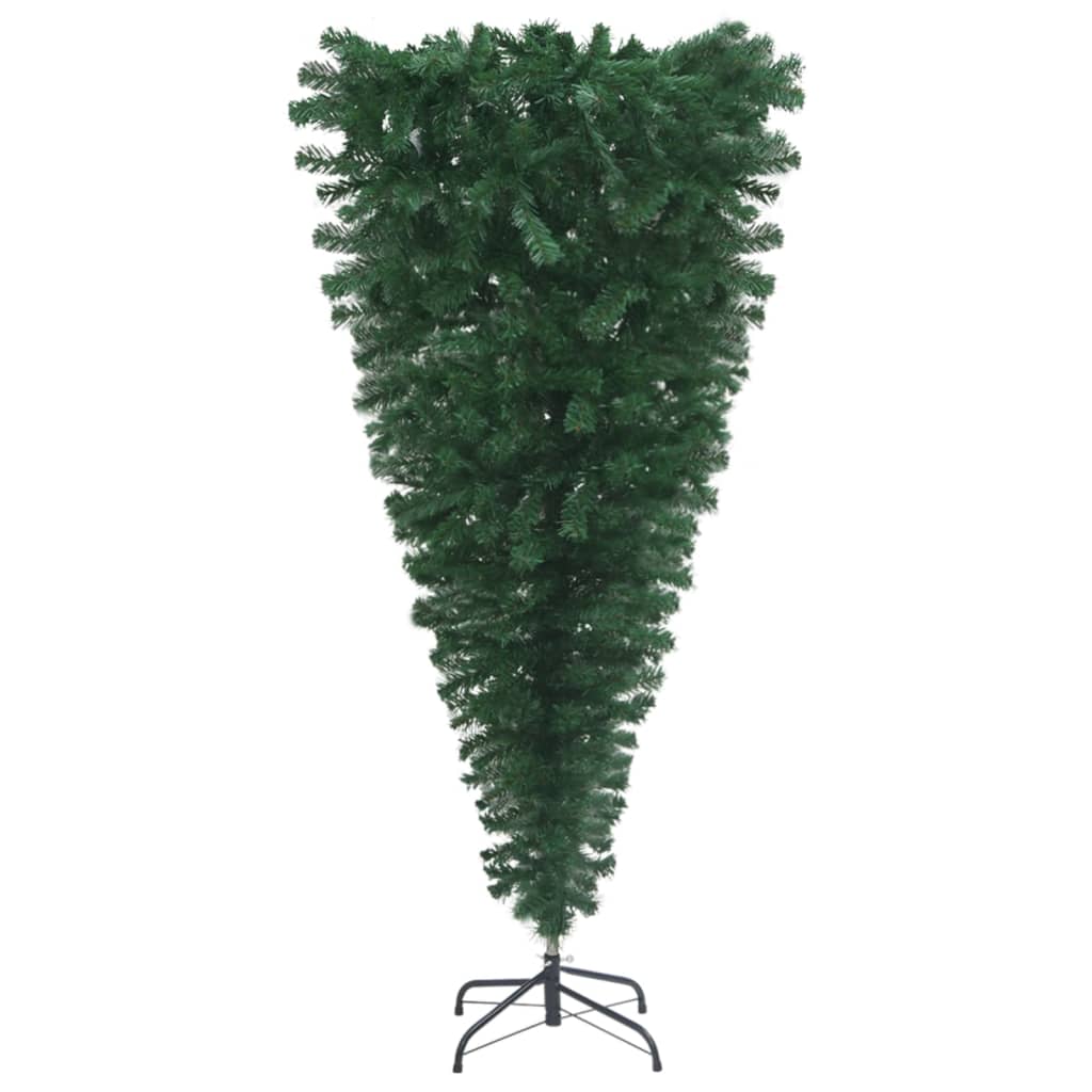 vidaXL Tekojoulukuusi ylösalaisin palloilla esivalaistu vihreä 150 cm