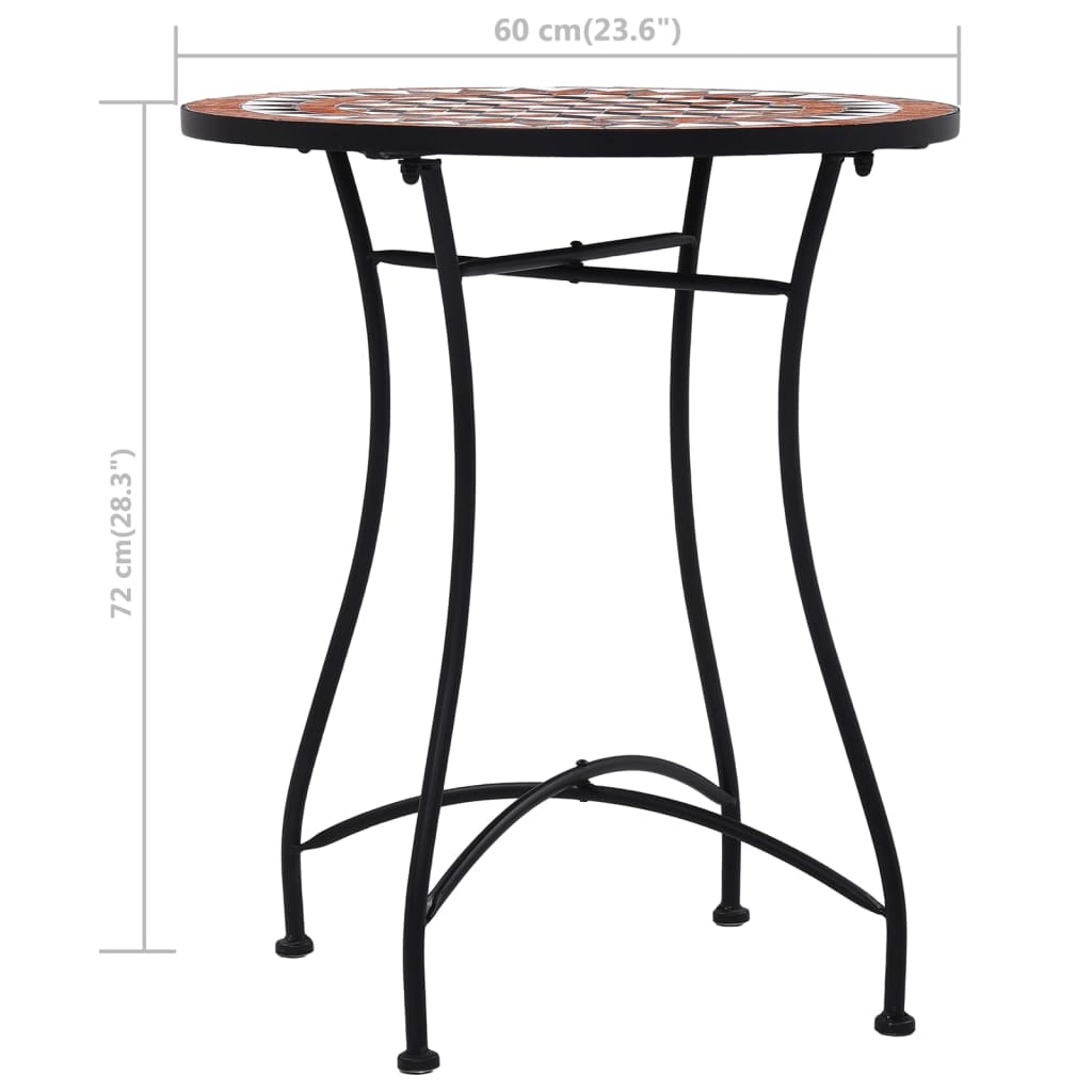 vidaXL Mosaiikkibistropöytä ruskea 60 cm keramiikka
