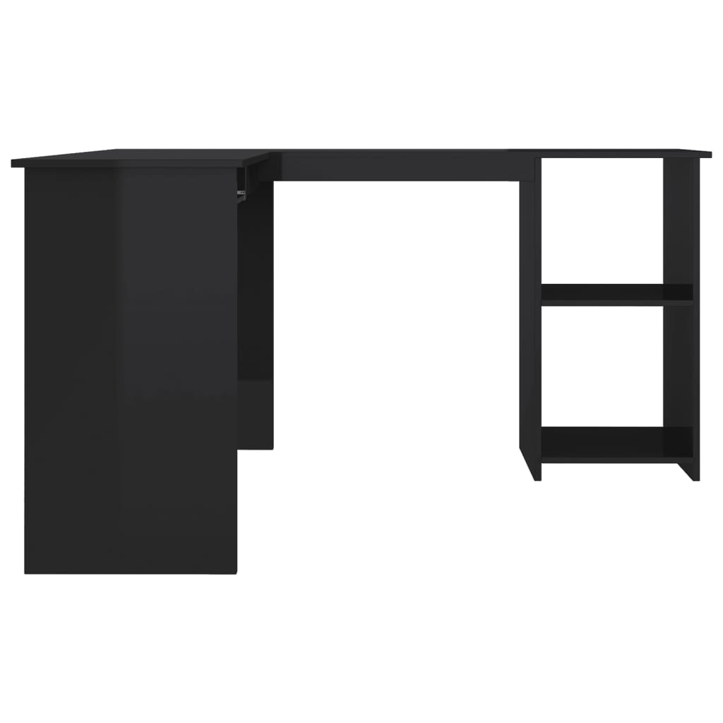 vidaXL L-muotoinen kulmapöytä korkeak. musta 120x140x75 cm lastulevy