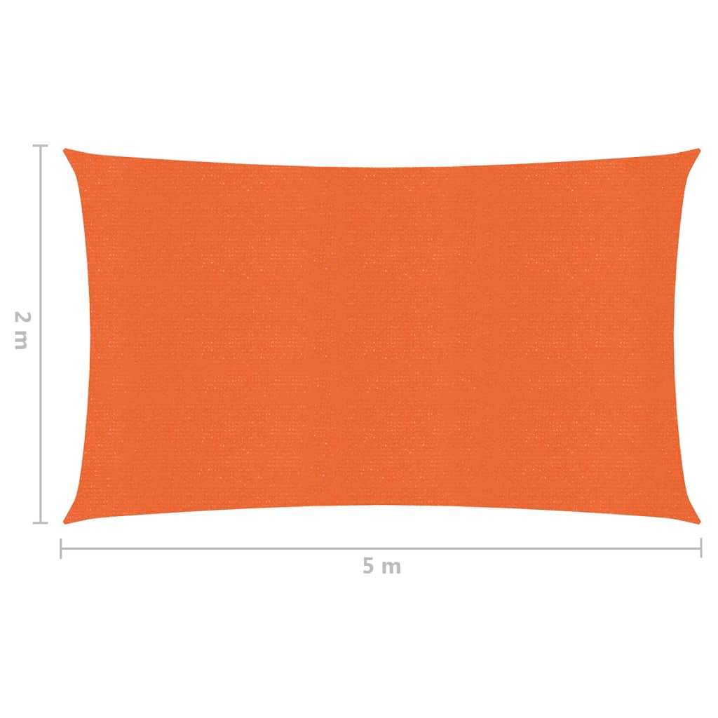 vidaXL Aurinkopurje 160 g/m² oranssi 2x5 m HDPE
