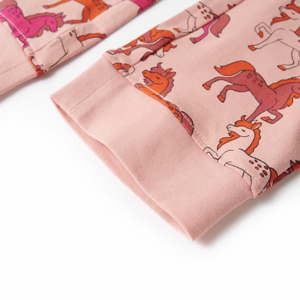 Lasten pitkähihainen pyjama vaaleanpunainen 140