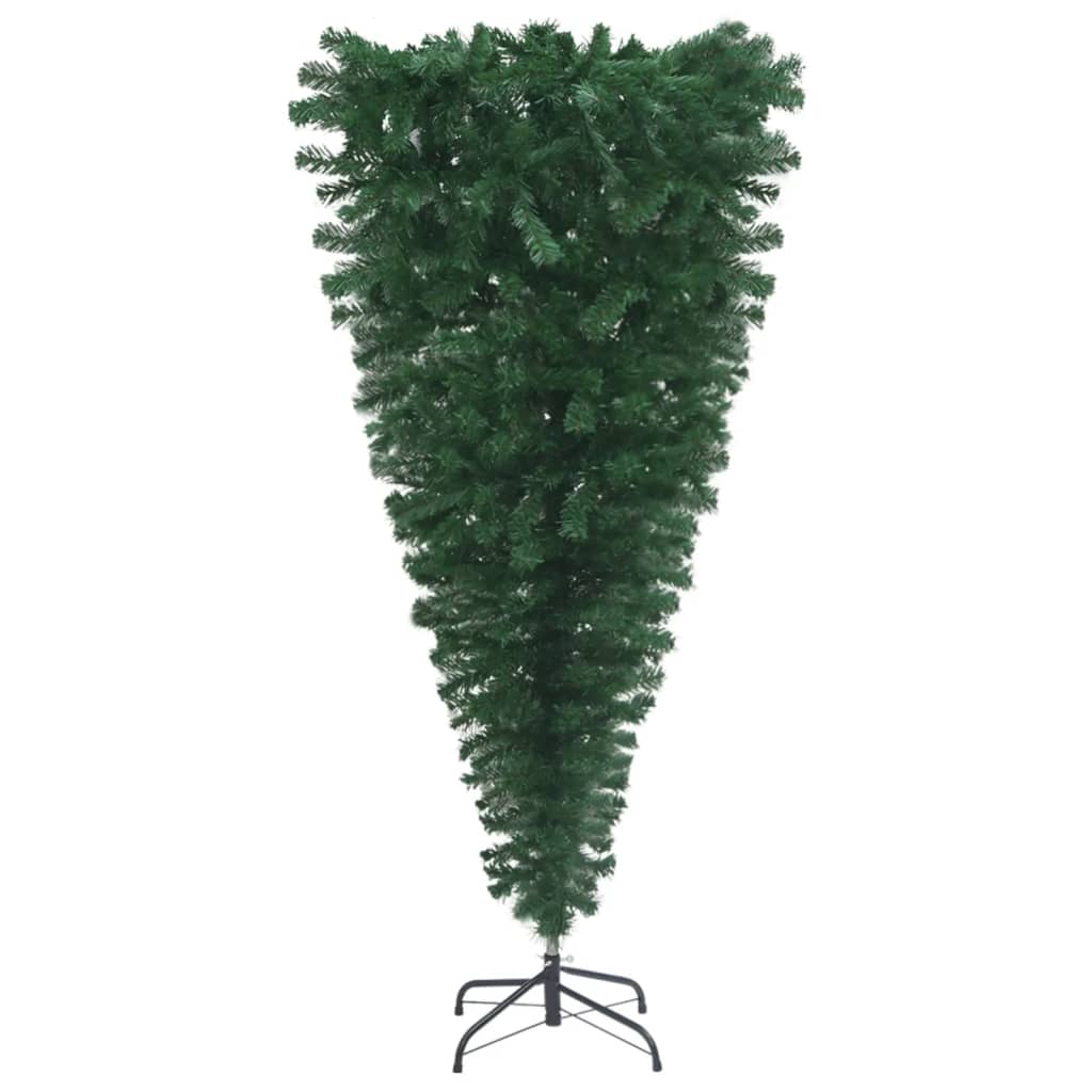 vidaXL Tekojoulukuusi ylösalaisin palloilla esivalaistu vihreä 180 cm
