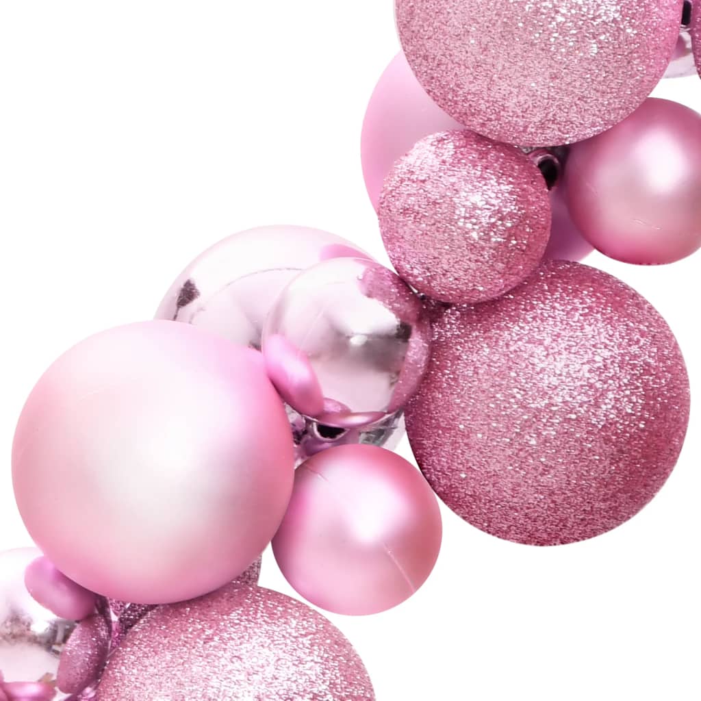 vidaXL Joulupalloköynnös pinkki 175 cm polystyreeni