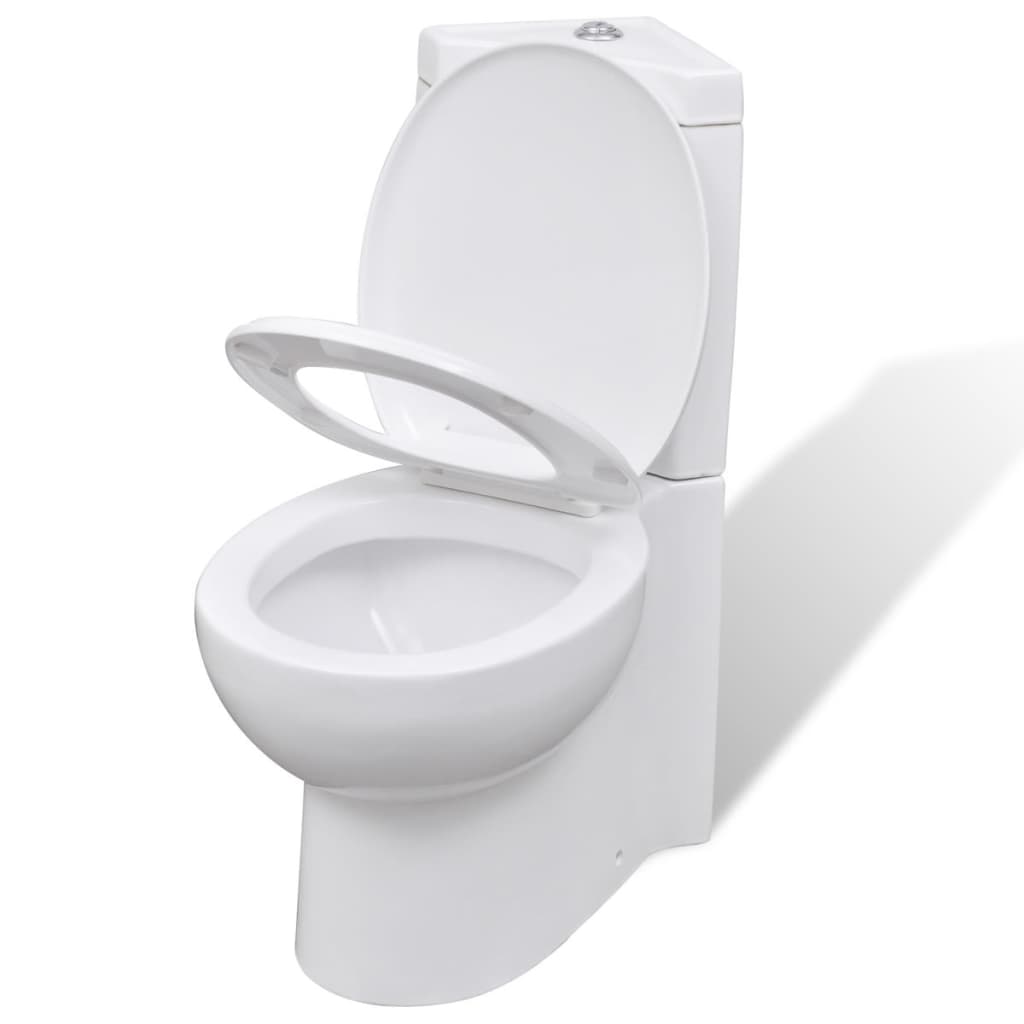 vidaXL Keraaminen WC-istuin kulma valkoinen