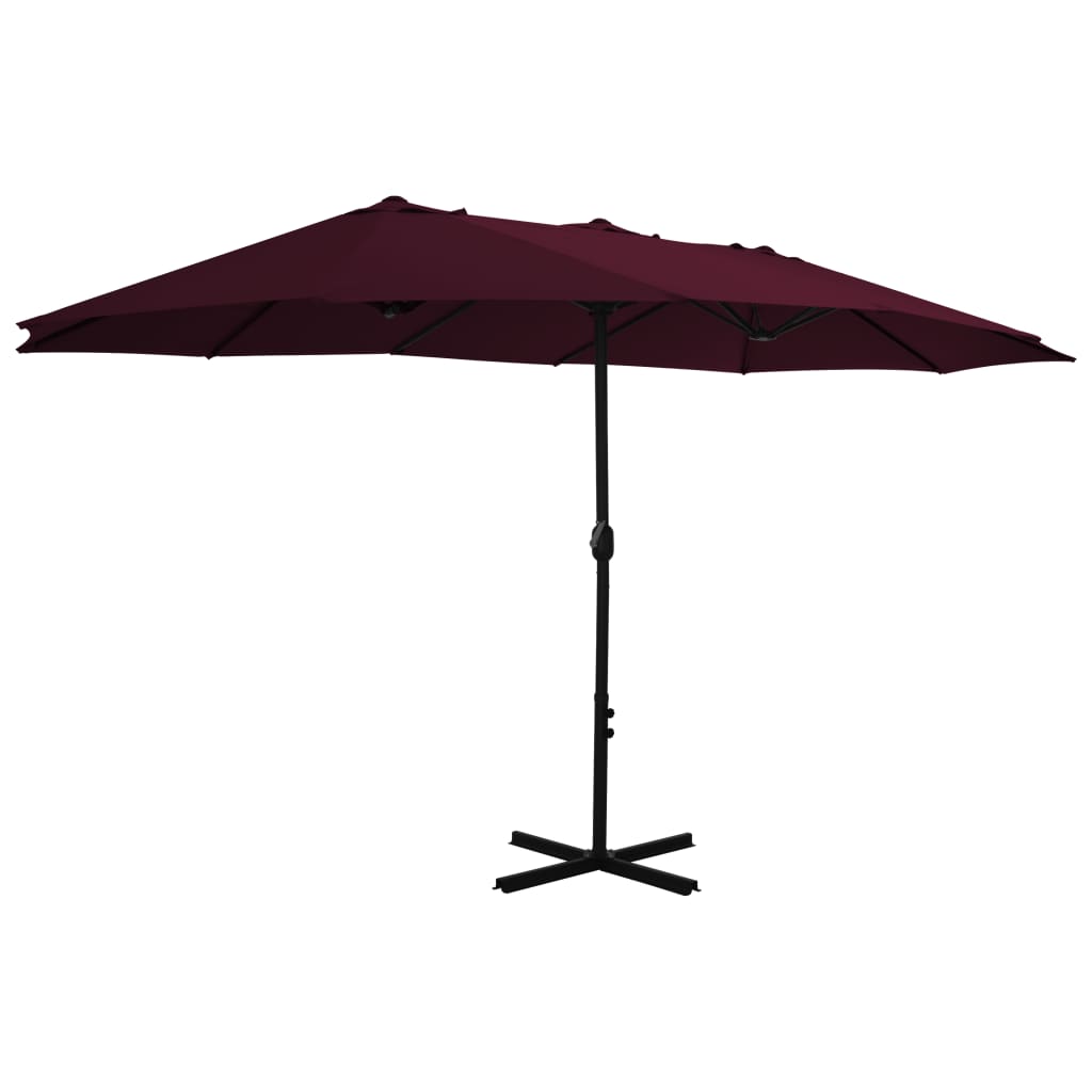 vidaXL Aurinkovarjo alumiinitanko 460x270 cm viininpunainen