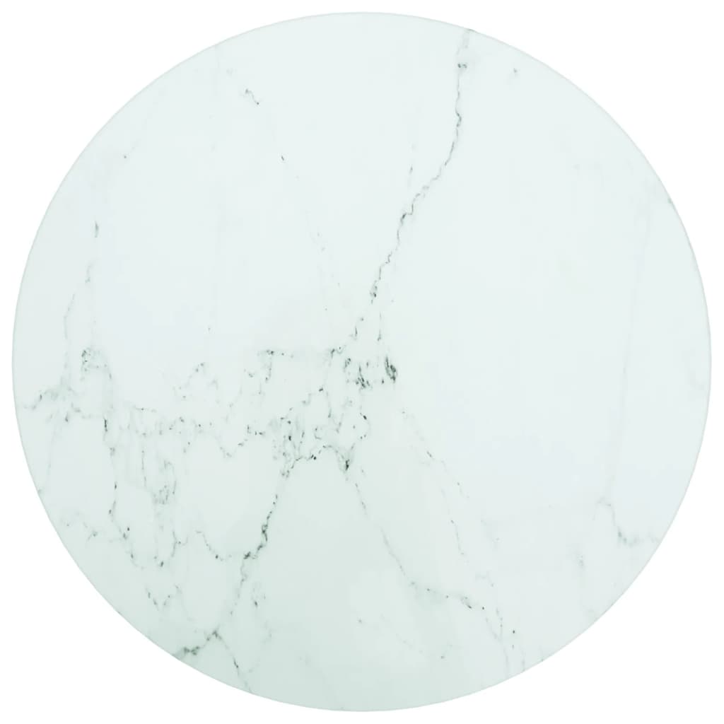 vidaXL Pöytälevy valkoinen Ø30x0,8 cm karkaistu lasi marmorikuvio