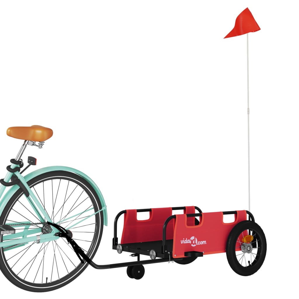 vidaXL Peräkärry polkupyörään punainen Oxford kangas ja rauta