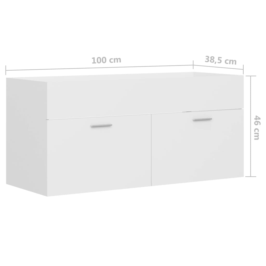vidaXL Allaskaappi valkoinen 100x38,5x46 cm lastulevy