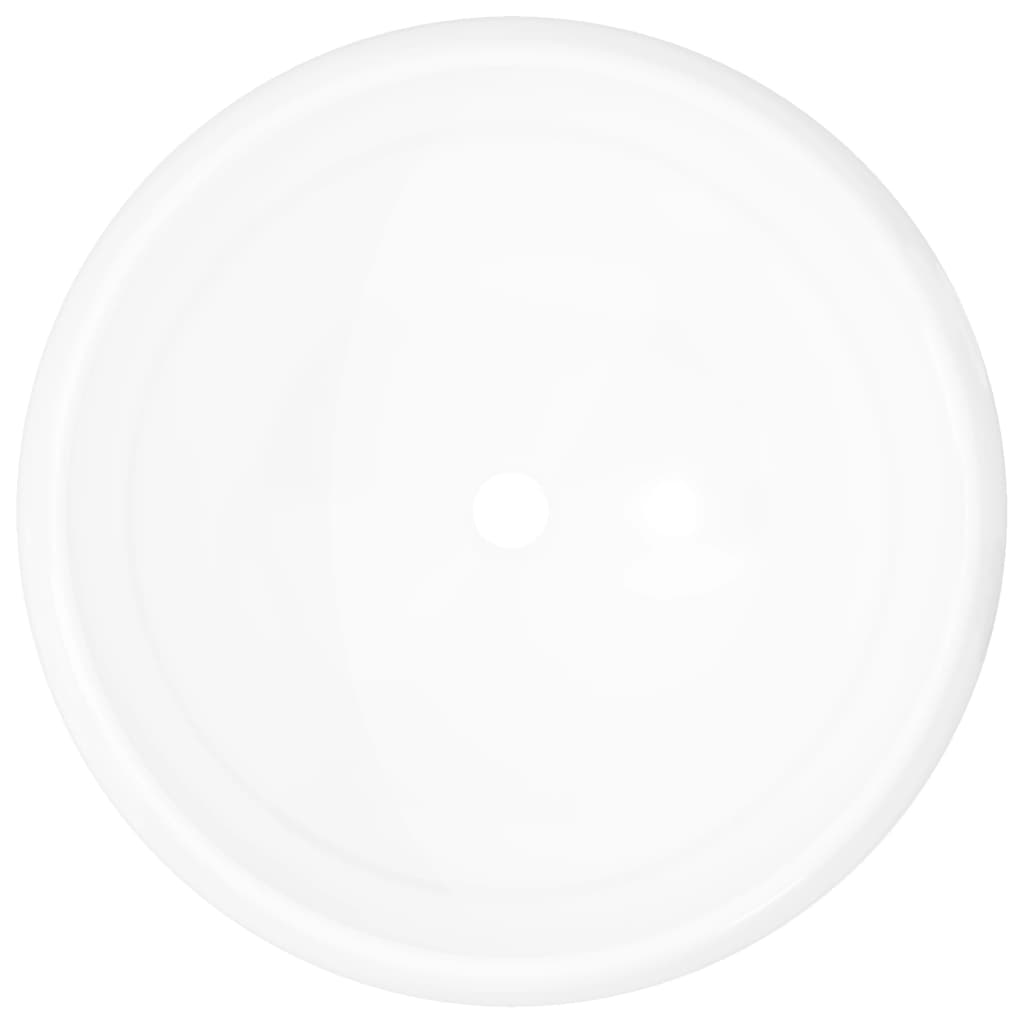 vidaXL Pyöreä keraaminen pesuallas Valkoinen 40x15 cm