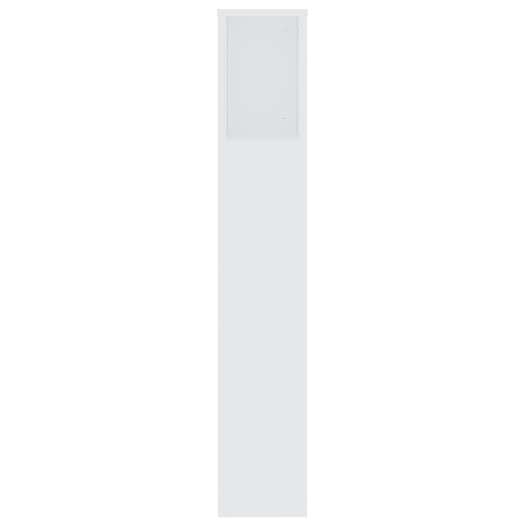 vidaXL Sängynpääty säilytystilalla valkoinen 200x18,5x104,5 cm