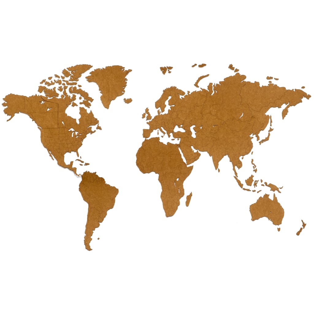 MiMi Innovations Puinen maailmankarttakoriste Luxury ruskea 180x108 cm
