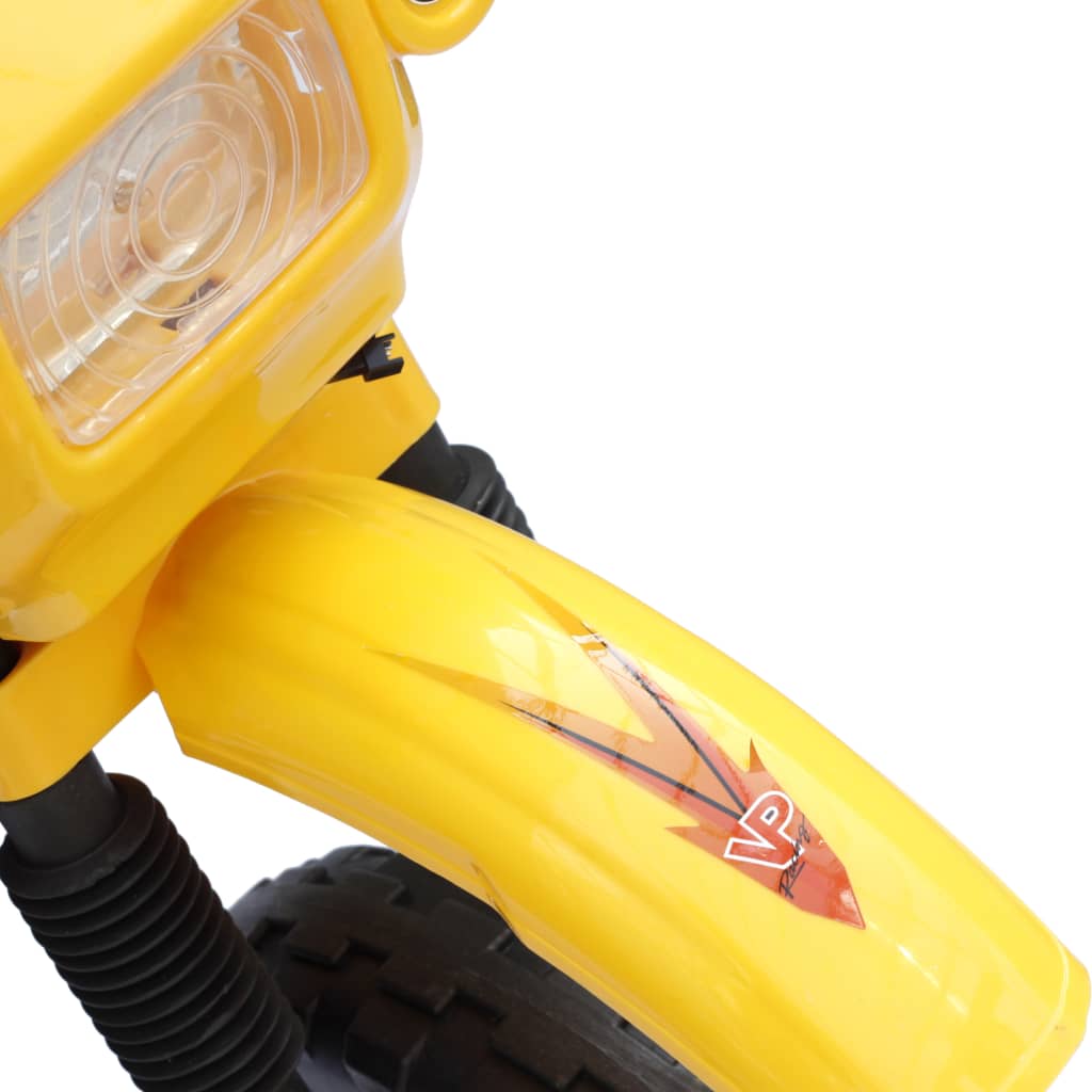 vidaXL Lasten moottoripyörä keltainen ja musta