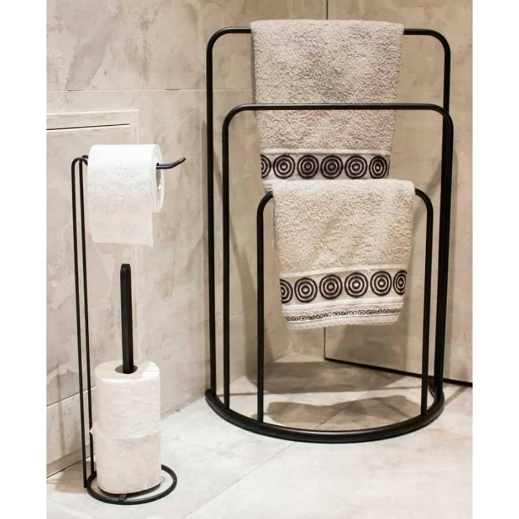 Bathroom Solutions Jalallinen pyyheteline 49,5x75 cm metalli musta