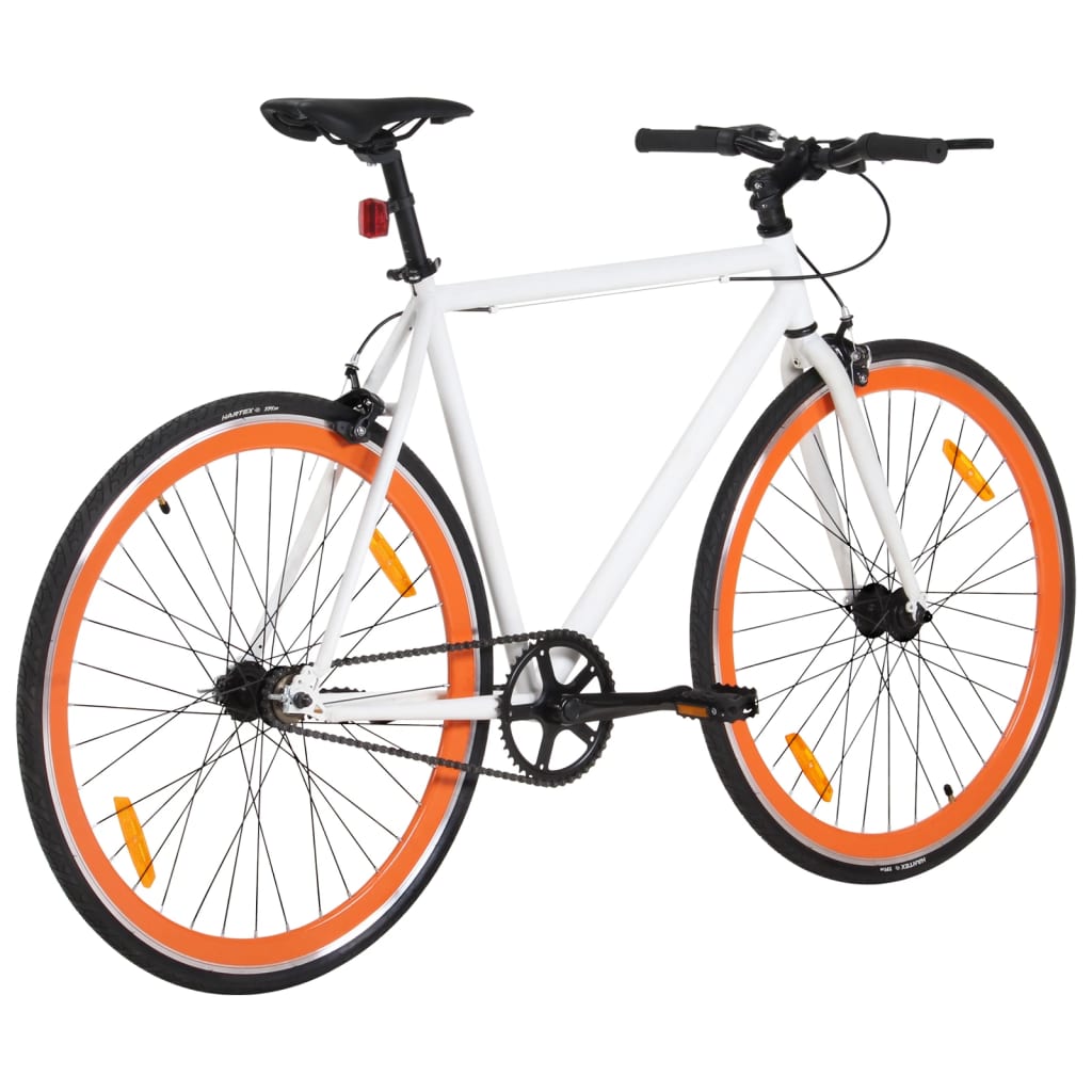 vidaXL Polkupyörä vaihteeton oranssi ja valkoinen 700c 55 cm