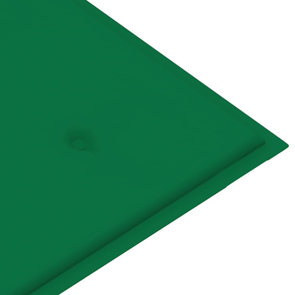 vidaXL Puutarhapenkki vihreä tyyny 120 cm täysi tiikki